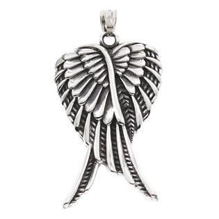 Šperky4U Přívěšek ocel - zkřížená andělská křídla - OPP1549