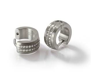 BOCCIA® Titanové náušnice kroužky s diamanty BOCCIA® 0505-10 - 0505-10