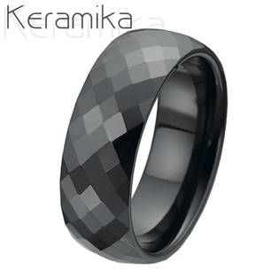 NUBIS® Pánský keramický snubní prsten, šíře 8 mm - velikost 56 - KM1002-8-56