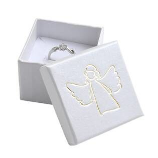 Šperky4U Krémová dárková krabička, zlatý anděl - KR0282-GD