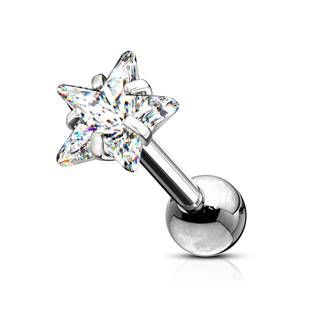 Šperky4U Cartilage piercing do ucha, hvězda - CP1050-03