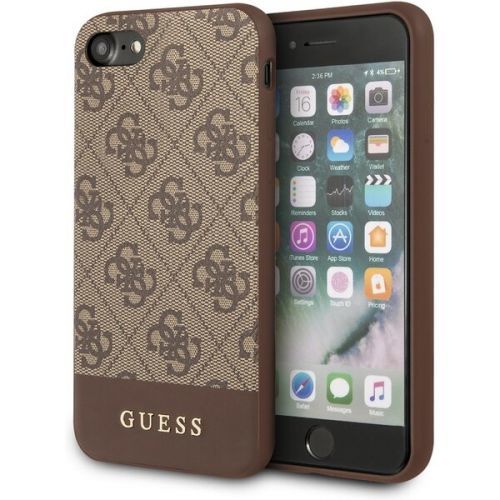 GUHCI8G4GLBR Guess 4G Stripe Kryt pro iPhone 7/8 Brown