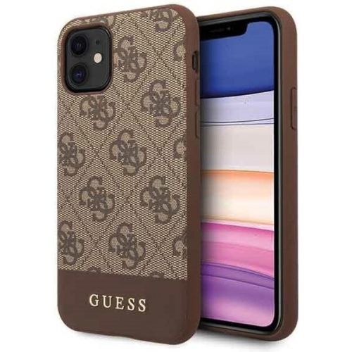 Guess GUHCN61G4GLBR 4G Stripe kryt iPhone 11 hnědý