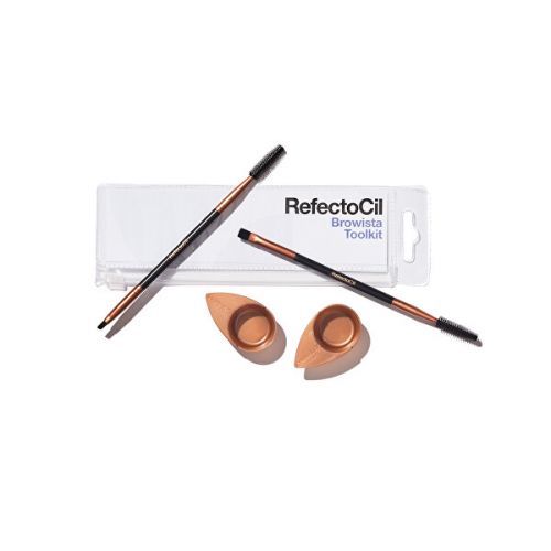 RefectoCil Cosmetic Brush Browista Toolkit 1 ks sada štěteček pro aplikaci barvy na obočí 1 ks + štěteček pro přesnou práci s barvou na obočí 1 ks + aplikační misky 2 ks pro ženy