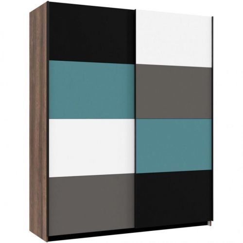 Skříň S Posuvnými Dveřmi Šedá Zelená Černá Bílá Barvy Dubu Carryhome