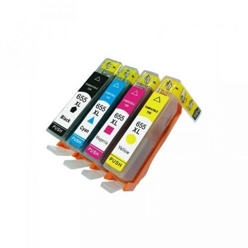 HP 655XL Bk+C+M+Y multipack kompatibilní cartridge