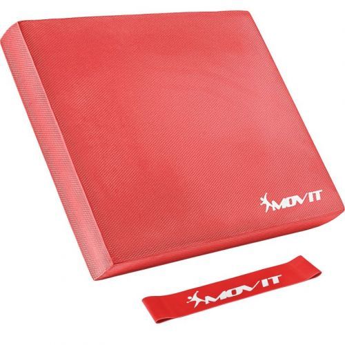 Balanční polštář s gymnastickou gumou - červené MOVIT M73946