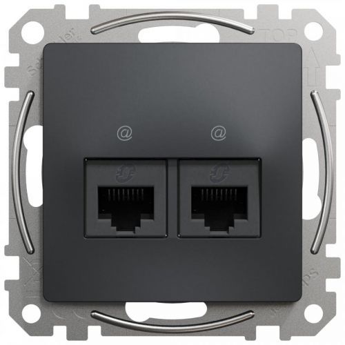 Schneider Sedna Design & Elements datová zásuvka 2xRJ45 kat.5e UTP antracit SDD114452