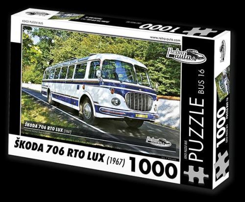 Retro auta Puzzle BUS 16 ŠKODA 706 RTO LUX (1968) / 1000 dílků