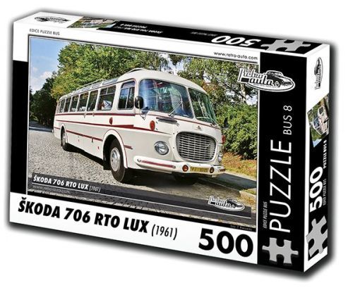 Retro auta Puzzle BUS 8 ŠKODA 706 RTO LUX (1968) / 500 dílků