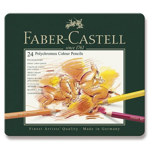 Pastelky Faber-Castell Polychromos plechová krabička, 24 barev