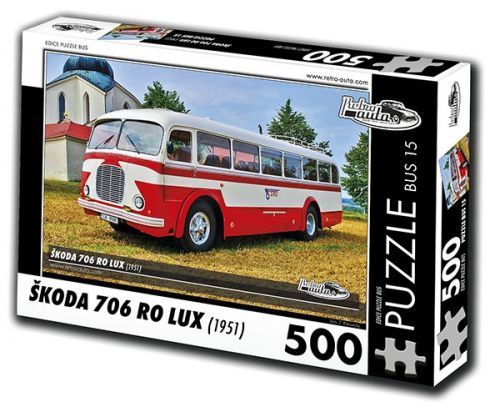Retro auta Puzzle BUS 15 ŠKODA 706 RO (1968) / 500 dílků