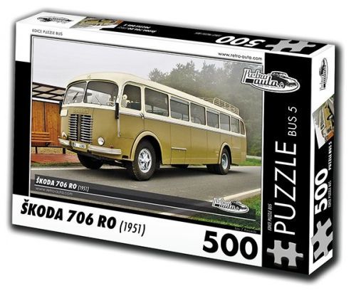 Retro auta Puzzle BUS 5 ŠKODA 706 RO (1968) / 500 dílků