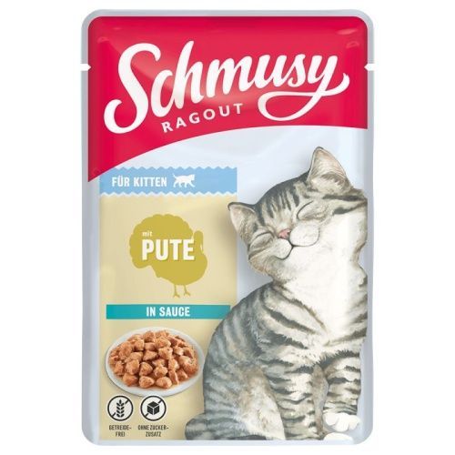 Schmusy Ragout Kitten in Sauce 22 x 100 g - krůtí