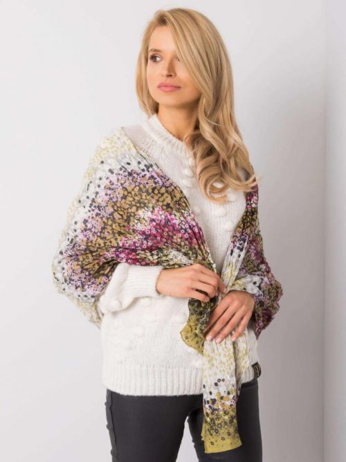 ZELENÝ ŠÁTEK S RŮŽOVÝMI VZORY -AT-CH-205095-GREEN Velikost: univerzální