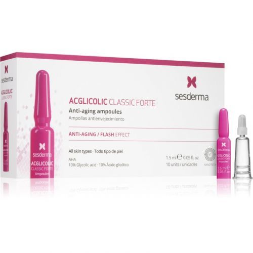 Sesderma Acglicolic Classic Forte Facial protivráskové a hydratační sérum s AHA kyselinami 10 x 1,5 ml