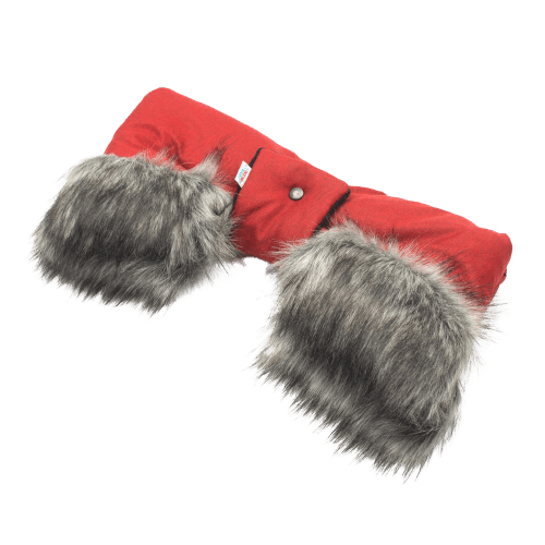Rukávník na kočárek 2v1 New Baby s kožešinkou red