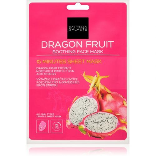 Gabriella Salvete 15 Minutes Sheet Mask Dragon Fruit 1 ks zklidňující pleťová maska pro ženy