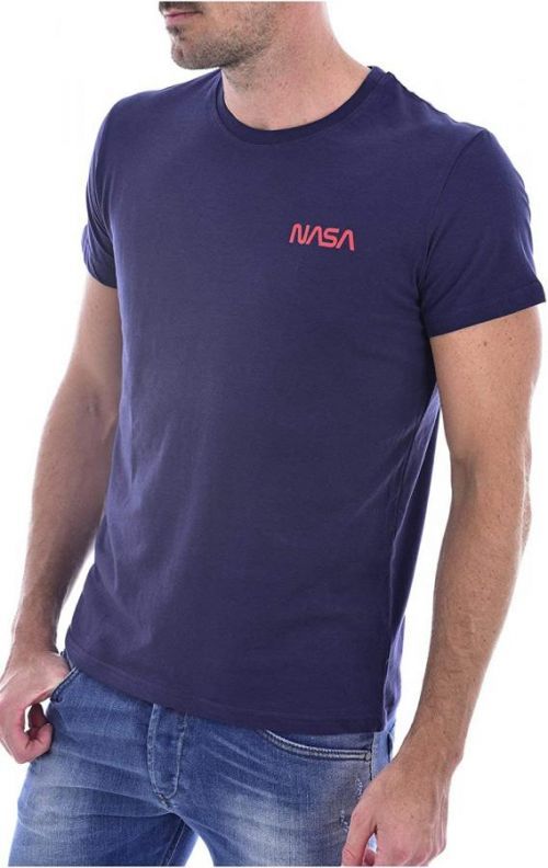 Originální NASA tričko ROUND NECK BASIC WORM - Navy Barva: Černá, Velikost: XL
