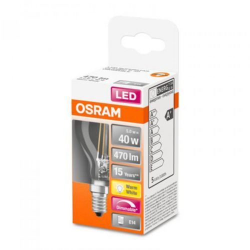 OSRAM LED žárovka-kapka E14 5W Filament 2 700 K stmívací