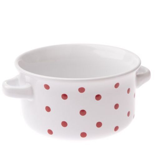 Keramická miska s puntíky bílá