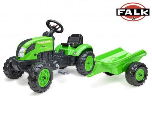 Falk Šlapací traktor 2057L Country Farmer s přívěsem zelený