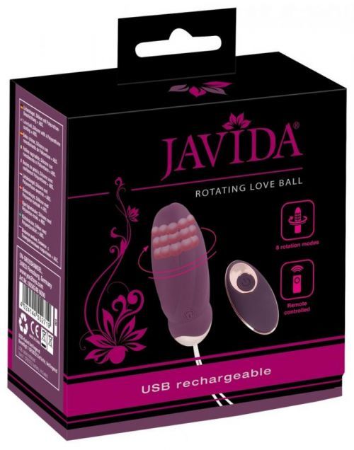 Javida - cordless, radio, rotating beaded vibrating egg (purple)