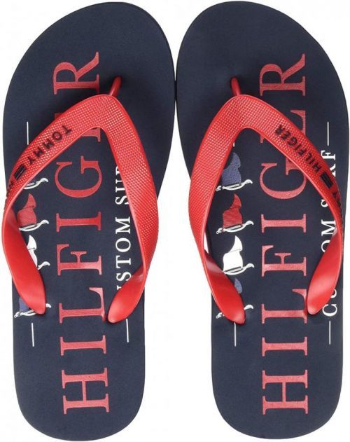 Tommy Hilfiger Žabky Nautical Print Beach Primary Red Velikost: 41