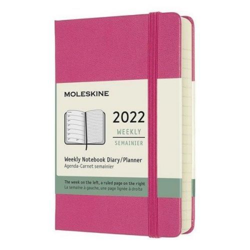 Moleskine Plánovací zápisník 2022 růžový S, tvrdý