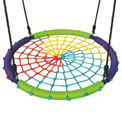 Dětská houpací kruhová rohož barevná 100 x160 cm
