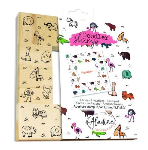Aladine Doodlers Stamp rámečkové razítko - zvířátka