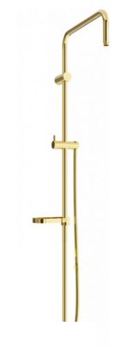 MEXEN Sprchová soupravax, hladká hadice 150cm, mýdlenka, zlatá 79391-50
