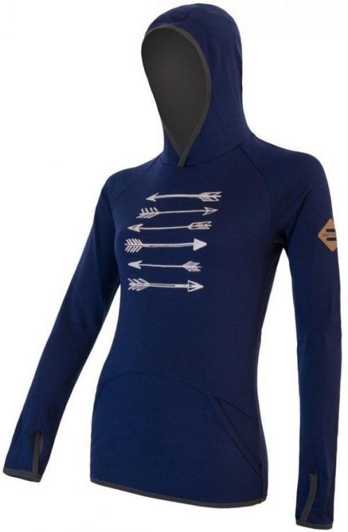 Sensor Merino Upper Arrows dámská mikina klokanka deep blue S