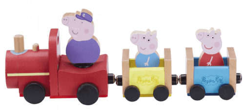TM Toys Peppa Pig dřevěný vláček + figurka Dědeček