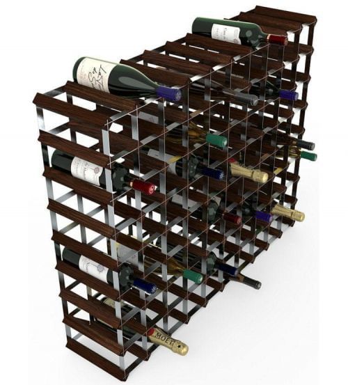 RTA Global Stojan na víno na 90 lahví, tmavá borovice - pozinkovaná ocel / rozložený