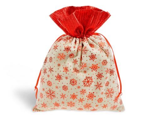 MFP 5800736 Sáček textil vánoční vločky 18x23cm