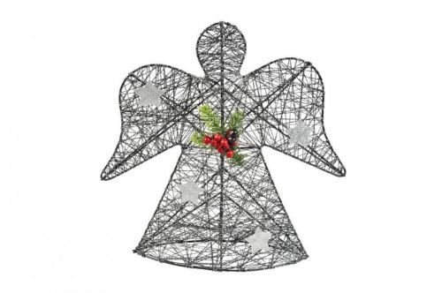 MFP 8882350 Anděl 30cm černo-stříbrný kov + bavlna