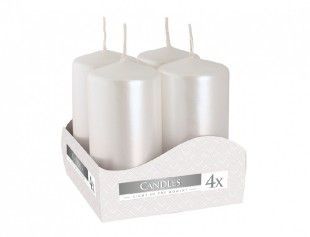 Nohelgarden Svíčka advent.d4x6cm/4ks/metal lesk bílá!!!