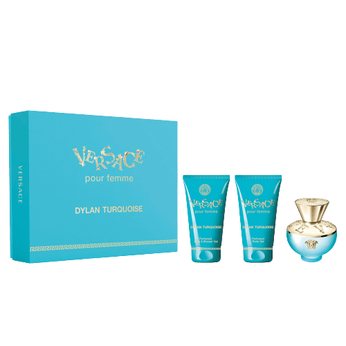 Versace Dylan Turquoise Set Eau de Toilette 100ml + Bath&Shower Gel 100ml + Body Lotion 100ml + kosmetická taška