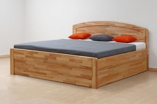 BMB MARIKA ART - masivní buková postel s úložným prostorem