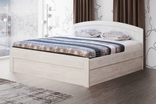 BMB MARIKA ART - masivní dubová postel s úložným prostorem