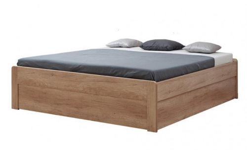 BMB MARIKA s nízkými čely - masivní dubová postel s úložným prostorem