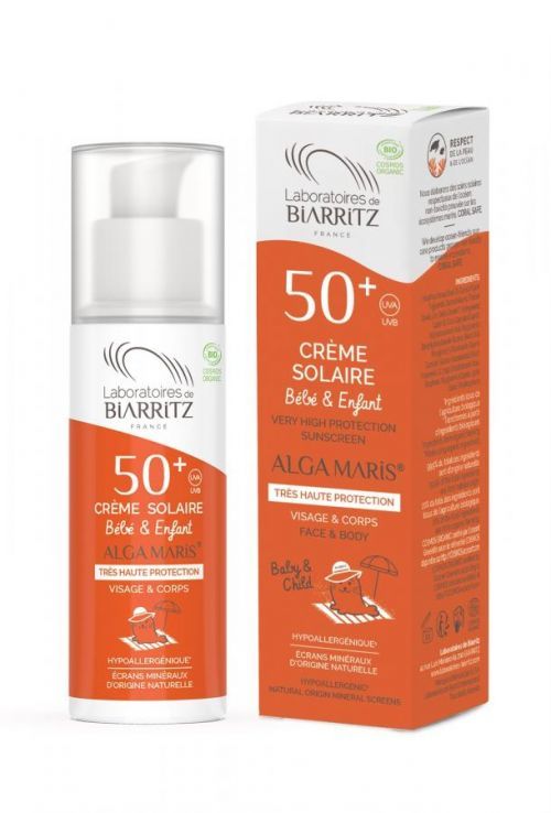 Laboratoires de Biarritz ALGA MARIS BIO krém na opalování pro děti SPF 50+ 100ml