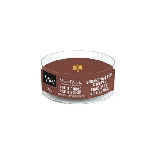 WoodWick Aromatická malá svíčka s dřevěným knotem Smoked Walnut & Maple 31 g