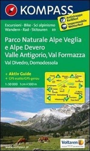 Kompass 89 NP Alpe Veglia, Alpe Devero, Valle Antigorio 1:50 000 turistická mapa
