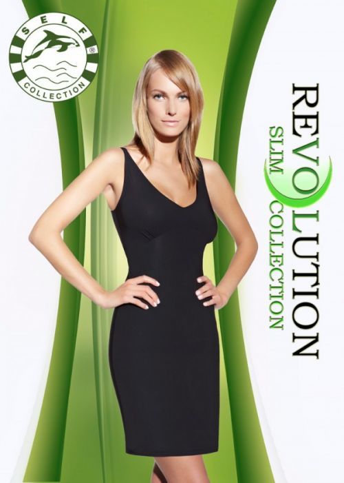 Zeštíhlující šaty F020 - Self Černá XS/S