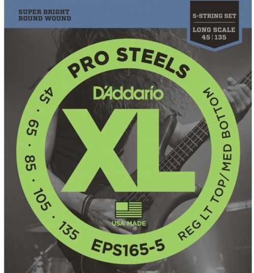 D'Addario EPS165 Pro Steels Reg Light Top/Medium Bottom - .045 - .095