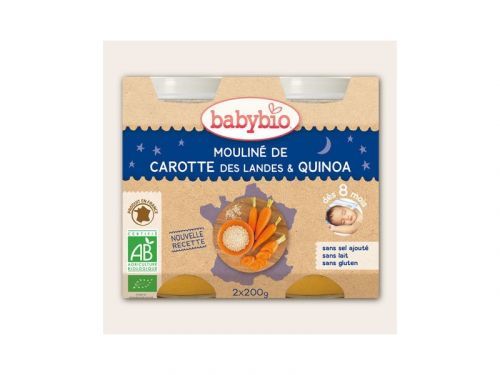 BABYBIO večerní menu mrkvové mouliné a quinoa 2x200 g