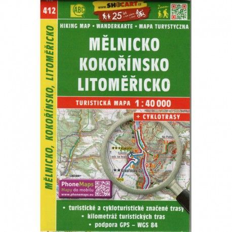 SHOCart 412 Mělnicko, Kokořínsko, Litoměřicko 1:40 000 turistická mapa