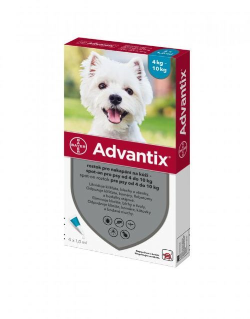Advantix pro psy spot.on.od 4-10 kg a.u.v.4x1ml